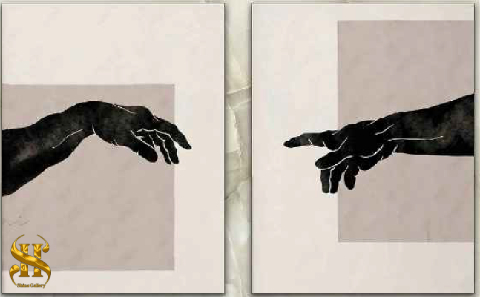 تابلو شاین فلزی/ طلاکوب - G12